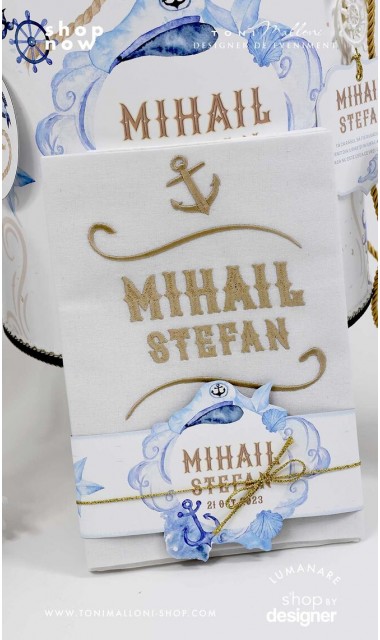 Trusou botez tematica navy Marine Nautical pastel 1